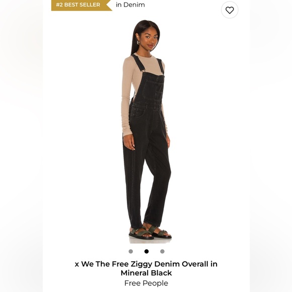 Free People - Ziggy black overalls size L - Picture 2 of 5